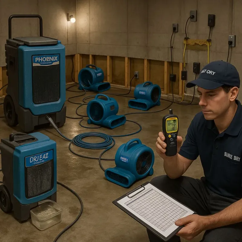 Structural Drying and Dehumidification process in Sherman, IL